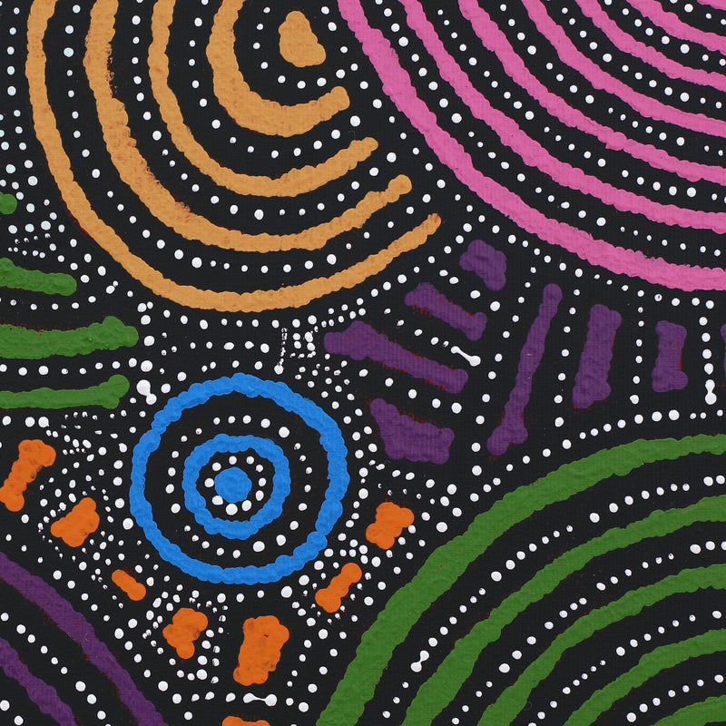 Aboriginal Artwork by Steven Jakamarra Oldfield, Warna Jukurrpa (Snake Dreaming), 30x30cm