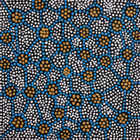 Aboriginal Artwork by Tamika Nangala Cook, Ngurlu Jukurrpa (Native Seed Dreaming), 30x30cm