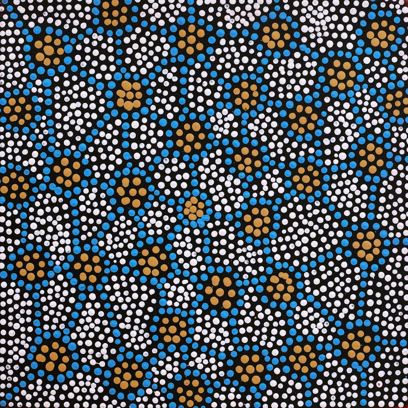 Aboriginal Artwork by Tamika Nangala Cook, Ngurlu Jukurrpa (Native Seed Dreaming), 30x30cm