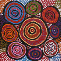 Aboriginal Artwork by Tamika Nangala Cook, Nguru Yurntumu-wana (Country around Yuendumu), 30x30cm