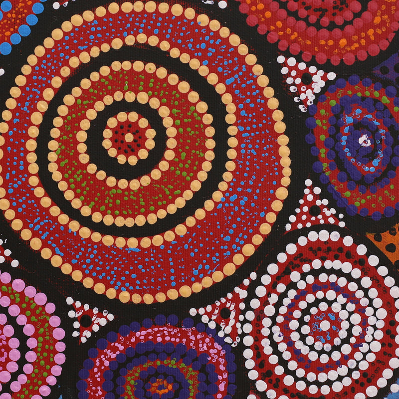 Aboriginal Artwork by Tamika Nangala Cook, Nguru Yurntumu-wana (Country around Yuendumu), 30x30cm