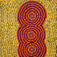 Aboriginal Artwork by Tasha Nampijinpa Collins, Ngapa Jukurrpa (Water Dreaming) - Puyurru, 30x30cm