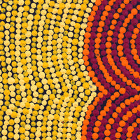 Aboriginal Artwork by Tasha Nampijinpa Collins, Ngapa Jukurrpa (Water Dreaming) - Puyurru, 30x30cm