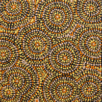 Aboriginal Artwork by Teranie Nangala Williams, Wanakiji Jukurrpa (Bush Tomato Dreaming), 30x30cm