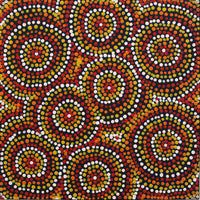 Aboriginal Artwork by Teranie Nangala Williams, Wanakiji Jukurrpa (Bush Tomato Dreaming), 30x30cm