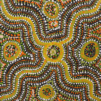 Aboriginal Artwork by Teranie Nangala Williams, Wanakiji Jukurrpa (Bush Tomato Dreaming), 30x30cm