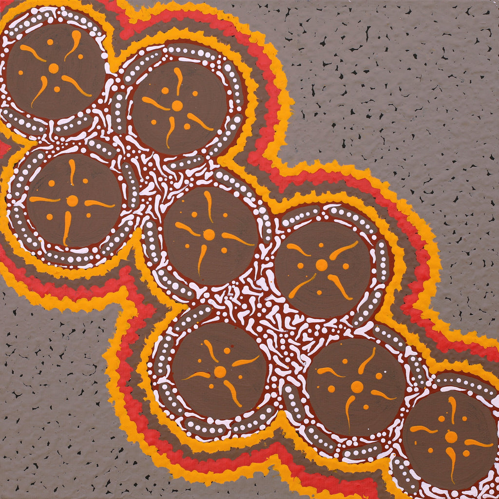 Aboriginal Artwork by Theresa Napurrurla Ross, Pamapardu Jukurrpa (Flying Ant Dreaming) - Warntungurru, 30x30cm - ART ARK®