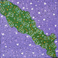 Aboriginal Artwork by Theresa Napurrurla Ross, Pamapardu Jukurrpa (Flying Ant Dreaming) - Warntungurru, 30x30cm