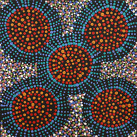 Aboriginal Artwork by Tina Napangardi Martin, Jinti-parnta Jukurrpa, 30x30cm