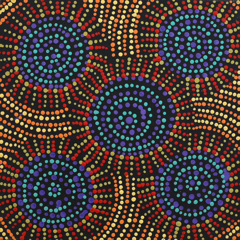 Aboriginal Artwork by Tina Napangardi Martin, Jinti-parnta Jukurrpa, 30x30cm