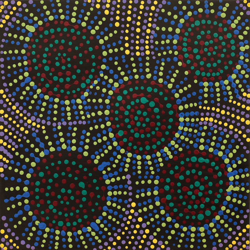 Aboriginal Artwork by Tina Napangardi Martin, Jinti-parnta Jukurrpa, 30x30cm