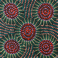 Aboriginal Artwork by Tina Napangardi Martin, Jinti-parnta Jukurrpa, 30x30cm
