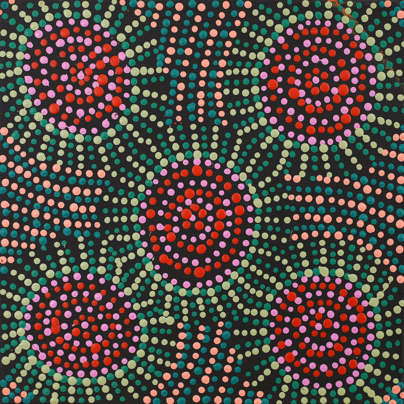 Aboriginal Artwork by Tina Napangardi Martin, Jinti-parnta Jukurrpa, 30x30cm