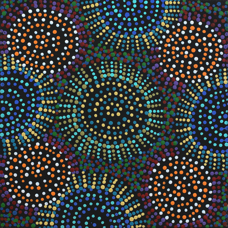 Aboriginal Artwork by Tina Napangardi Martin, Jinti-parnta Jukurrpa, 30x30cm