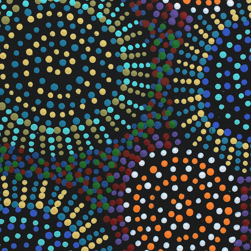 Aboriginal Artwork by Tina Napangardi Martin, Jinti-parnta Jukurrpa, 30x30cm