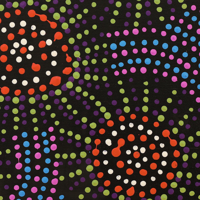 Aboriginal Artwork by Tina Napangardi Martin, Jinti-parnta Jukurrpa, 30x30cm