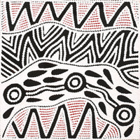 Aboriginal Artwork by Ursula Napangardi Hudson, Pikilyi Jukurrpa (Vaughan Springs Dreaming), 30x30cm