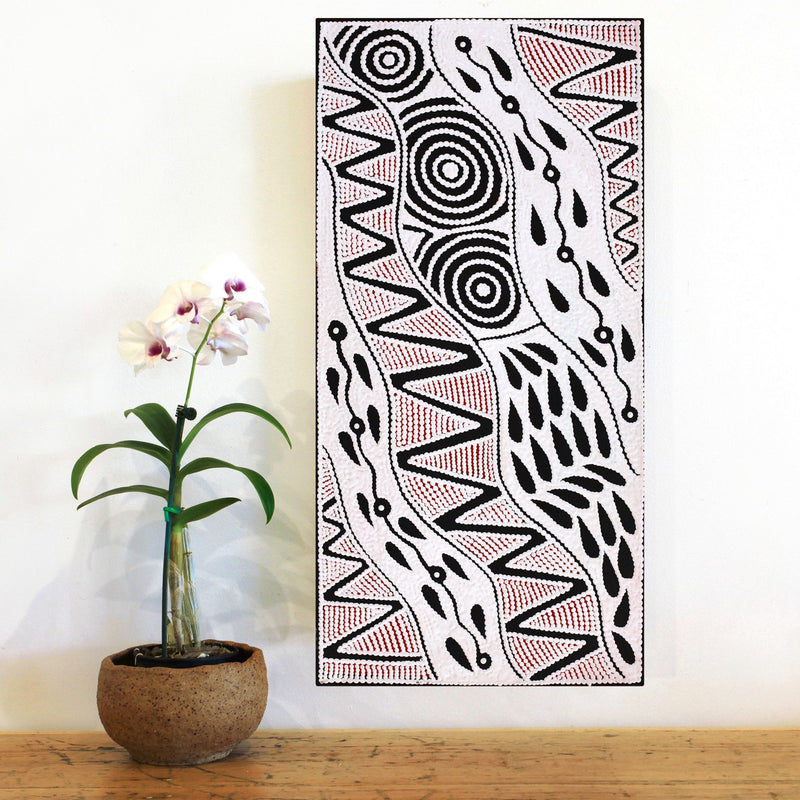 Aboriginal Artwork by Ursula Napangardi Hudson, Pikilyi Jukurrpa (Vaughan Springs Dreaming), 61x30cm