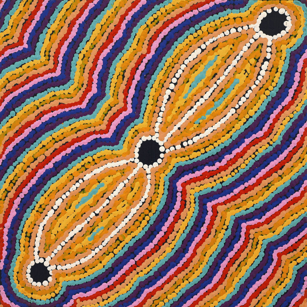 Aboriginal Art by Virginia Napaljarri Sims, Mina Mina Jukurrpa - Ngalyipi, 30x30cm - ART ARK®