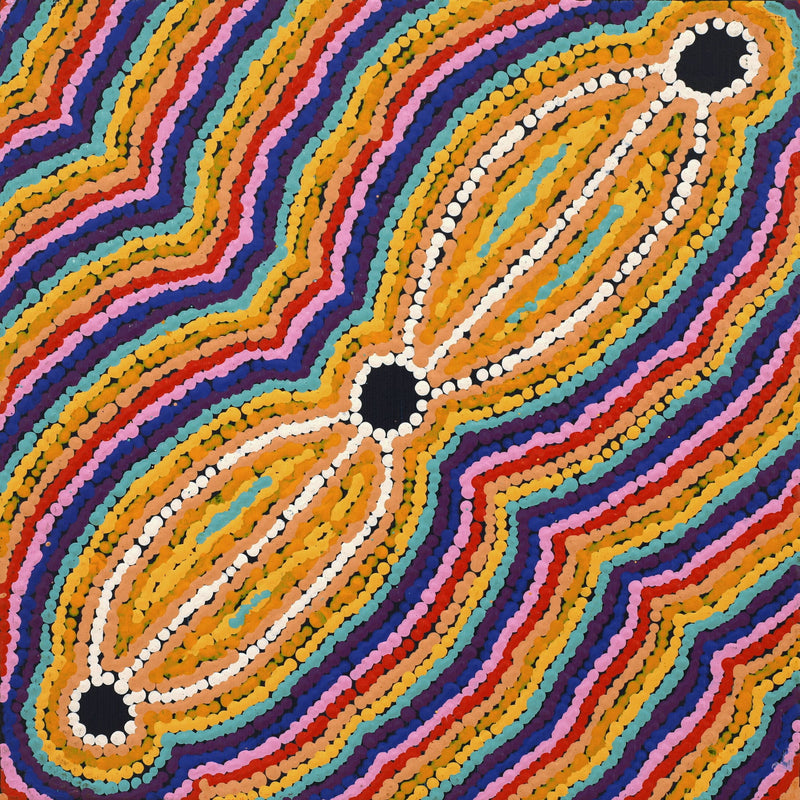 Aboriginal Artwork by Virginia Napaljarri Sims, Mina Mina Jukurrpa - Ngalyipi, 30x30cm