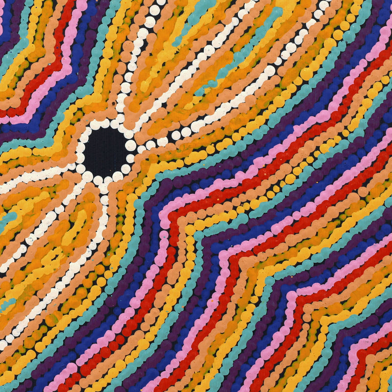 Aboriginal Artwork by Virginia Napaljarri Sims, Mina Mina Jukurrpa - Ngalyipi, 30x30cm