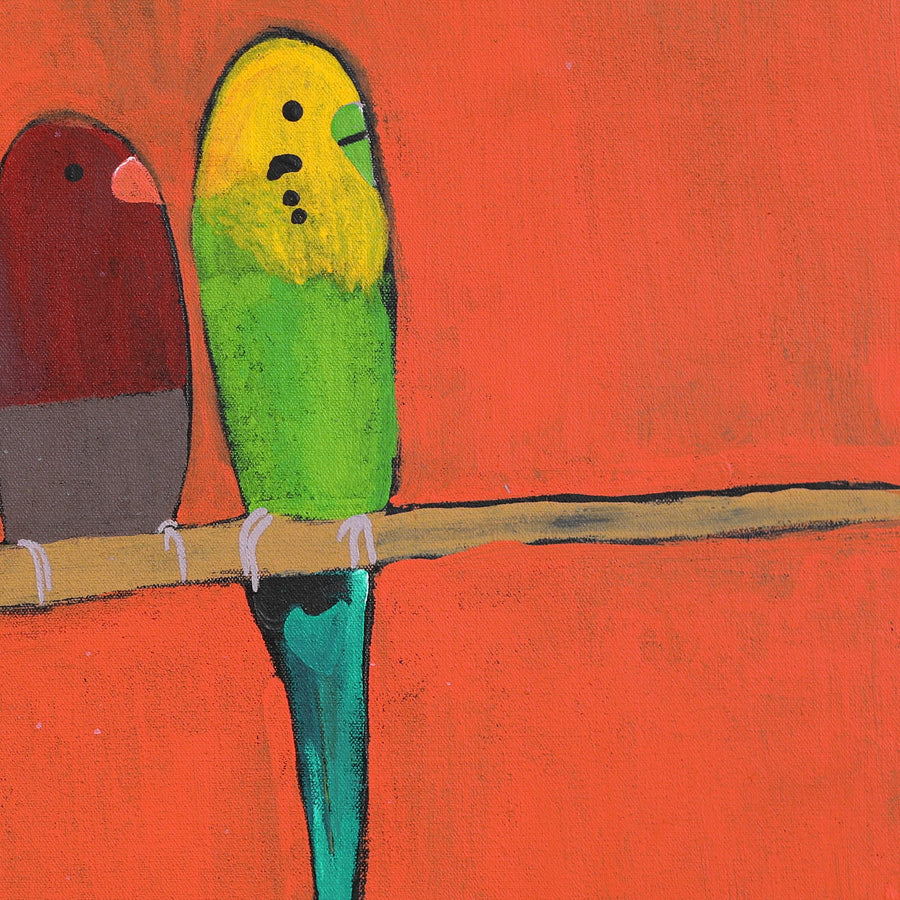 Aboriginal Artwork by Wilma Napangardi Poulson, Birds that live around Yuendumu, 61x46cm