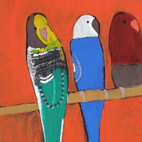 Aboriginal Artwork by Wilma Napangardi Poulson, Birds that live around Yuendumu, 61x46cm
