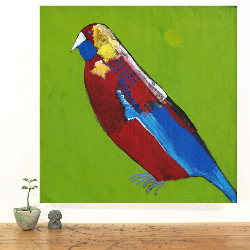 Aboriginal Artwork by Wilma Napangardi Poulson, Birds that live around Yuendumu, 61x61cm