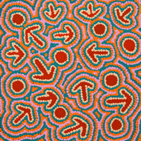 Aboriginal Artwork by Zenaida Nampijinpa Gallagher, Yankirri Jukurrpa (Emu Dreaming) - Ngarlikurlangu, 30x30cm