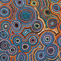 Aboriginal Artwork by Ada Nangala Dixon, Ngapa Jukurrpa (Water Dreaming) - Puyurru, 107x91cm