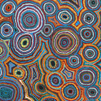 Aboriginal Artwork by Ada Nangala Dixon, Ngapa Jukurrpa (Water Dreaming) - Puyurru, 107x91cm