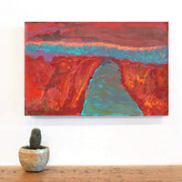 Aboriginal Artwork by Adrian Jangala Robinson, Nguru Nyirrpi-wana (Country around Nyirrpi), 46x30cm