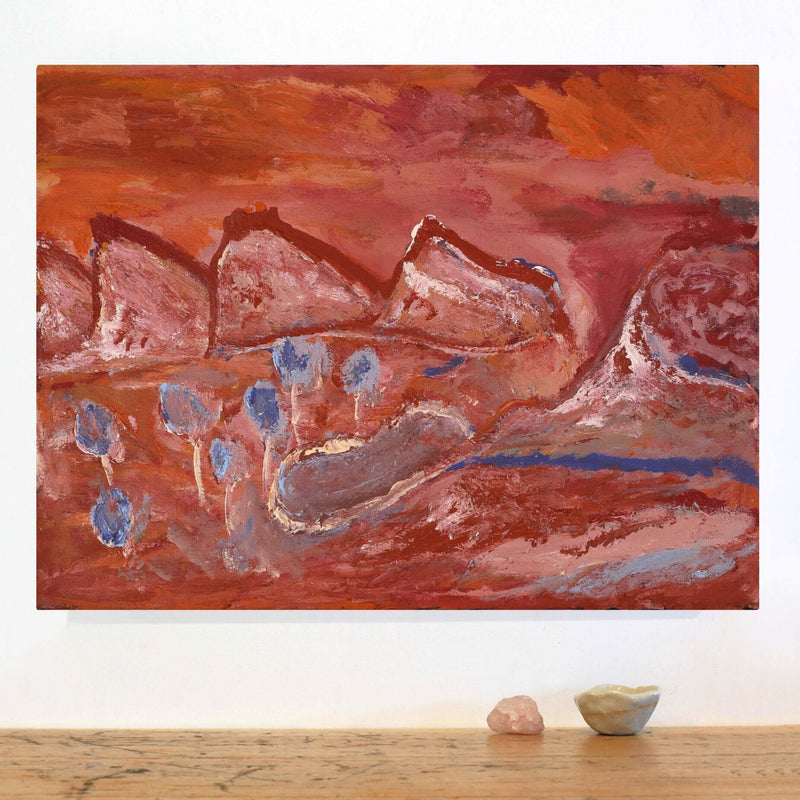 Aboriginal Artwork by Adrian Jangala Robinson, Nguru Nyirrpi-wana (Country around Nyirrpi), 61x46cm