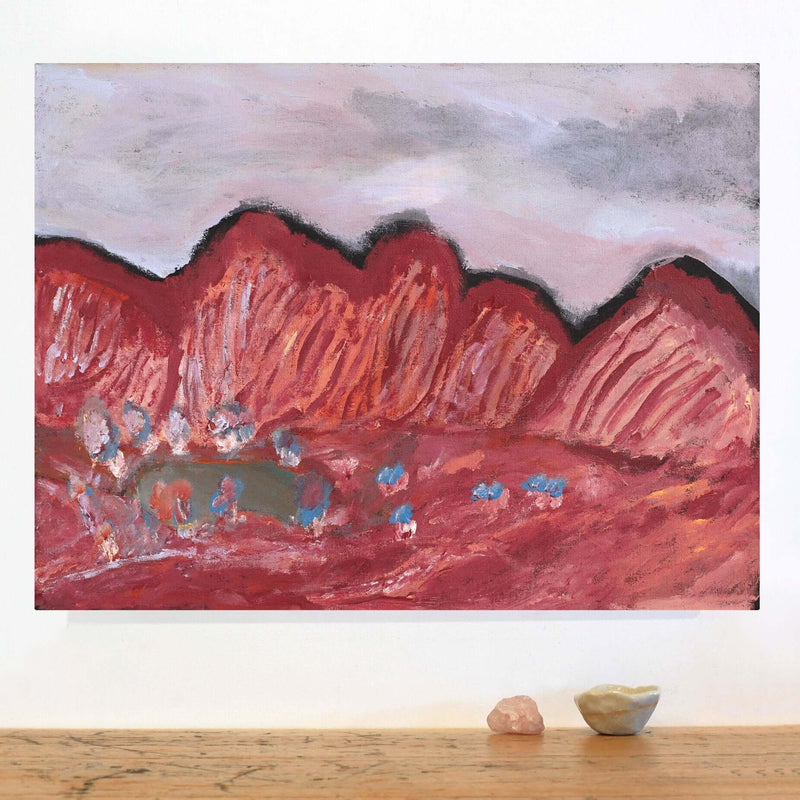 Aboriginal Artwork by Adrian Jangala Robinson, Nguru Nyirrpi-wana (Country around Nyirrpi), 61x46cm