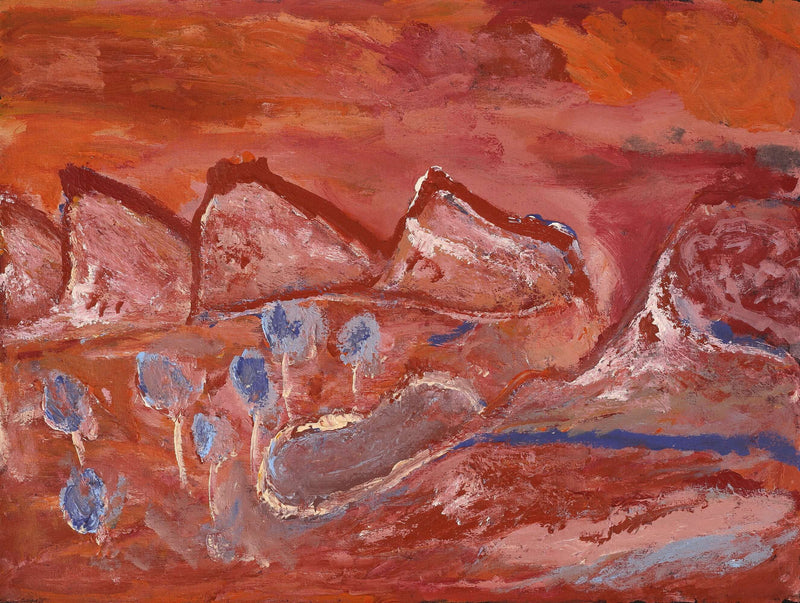 Aboriginal Artwork by Adrian Jangala Robinson, Nguru Nyirrpi-wana (Country around Nyirrpi), 61x46cm