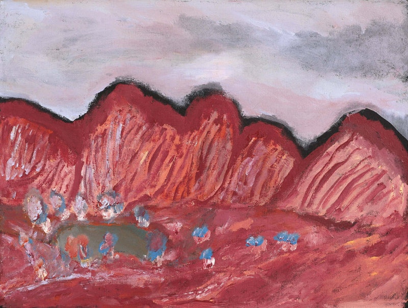 Aboriginal Artwork by Adrian Jangala Robinson, Nguru Nyirrpi-wana (Country around Nyirrpi), 61x46cm