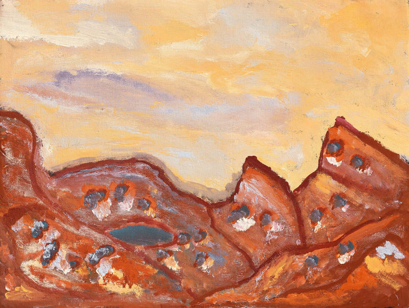 Aboriginal Artwork by Adrian Jangala Robinson, Nguru Nyirrpi-wana (Country around Nyirrpi), 61x46cm