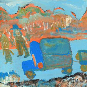 Aboriginal Art by Adrian Jangala Robinson, Patterns of the Landscape around Yuendumu, 61x46cm - ART ARK®