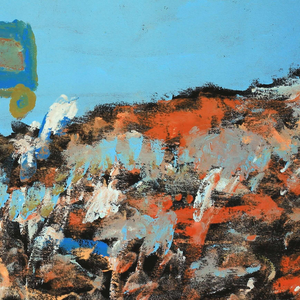 Aboriginal Artwork by Adrian Jangala Robinson, Patterns of the Landscape around Yuendumu, 61x46cm