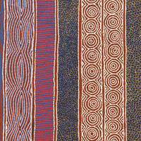 Aboriginal Artwork by Agnes Nampijinpa Fry, Ngapa Jukurrpa (Water Dreaming) - Puyurru, 107x107cm