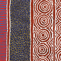 Aboriginal Artwork by Agnes Nampijinpa Fry, Ngapa Jukurrpa (Water Dreaming) - Puyurru, 107x107cm