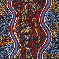 Aboriginal Artwork by Agnes Nampijinpa Fry, Pamapardu Jukurrpa (Flying Ant Dreaming) - Warntungurru, 122x46cm