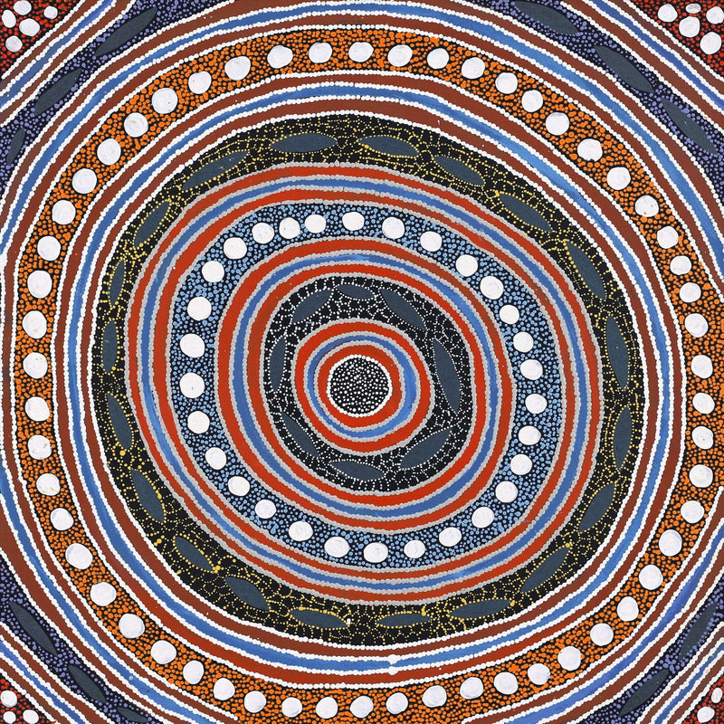 Aboriginal Artwork by Agnes Nampijinpa Fry, Pamapardu Jukurrpa (Flying Ant Dreaming) - Warntungurru, 76x76cm
