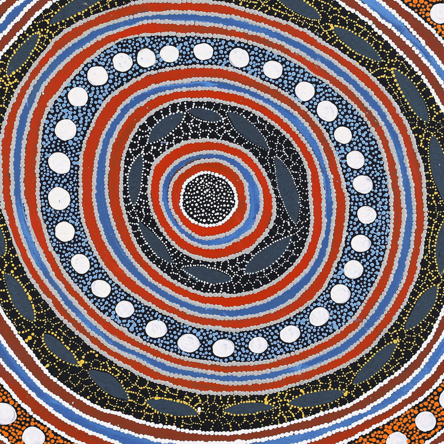 Aboriginal Artwork by Agnes Nampijinpa Fry, Pamapardu Jukurrpa (Flying Ant Dreaming) - Warntungurru, 76x76cm