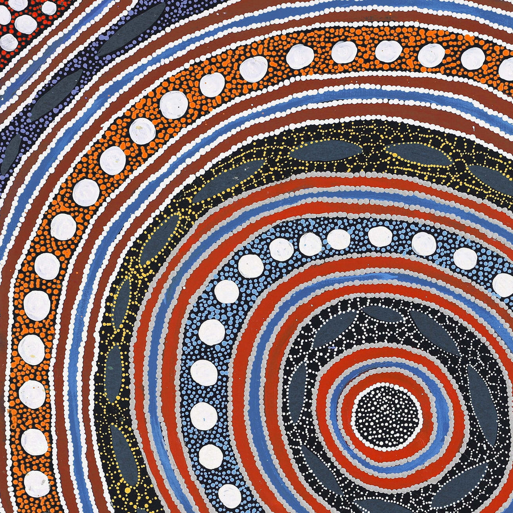 Aboriginal Artwork by Agnes Nampijinpa Fry, Pamapardu Jukurrpa (Flying Ant Dreaming) - Warntungurru, 76x76cm