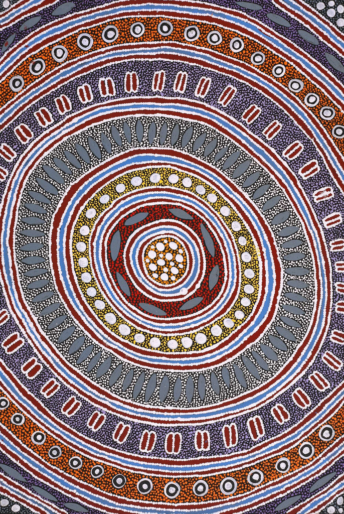 Aboriginal Artwork by Agnes Nampijinpa Fry, Pamapardu Jukurrpa (Flying Ant Dreaming) - Warntungurru, 91x61cm