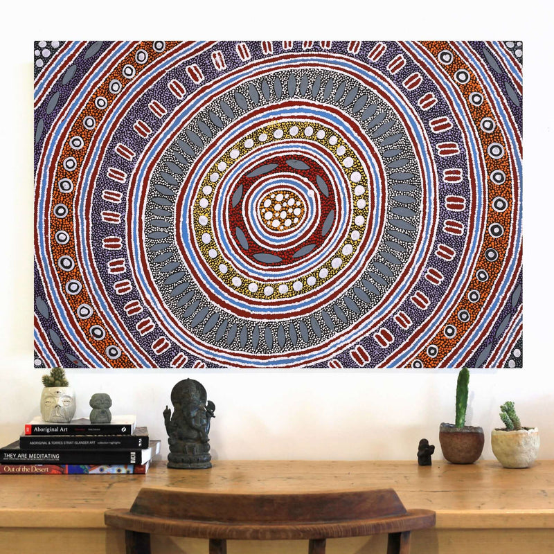 Aboriginal Artwork by Agnes Nampijinpa Fry, Pamapardu Jukurrpa (Flying Ant Dreaming) - Warntungurru, 91x61cm