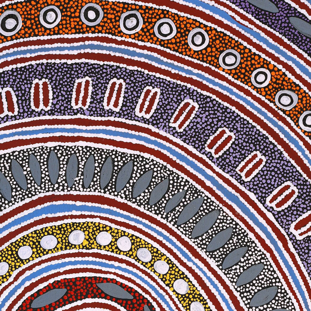 Aboriginal Art by Agnes Nampijinpa Fry, Pamapardu Jukurrpa (Flying Ant Dreaming) - Warntungurru, 91x61cm - ART ARK®