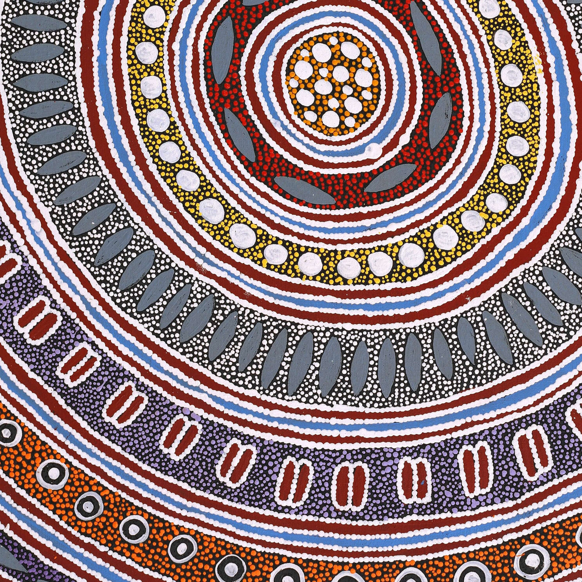 Aboriginal Art by Agnes Nampijinpa Fry, Pamapardu Jukurrpa (Flying Ant Dreaming) - Warntungurru, 91x61cm - ART ARK®