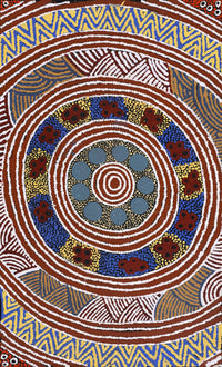 Aboriginal Artwork by Agnes Nampijinpa Fry, Pirlarla Jukurrpa (Dogwood Tree Bean Dreaming), 76x46cm
